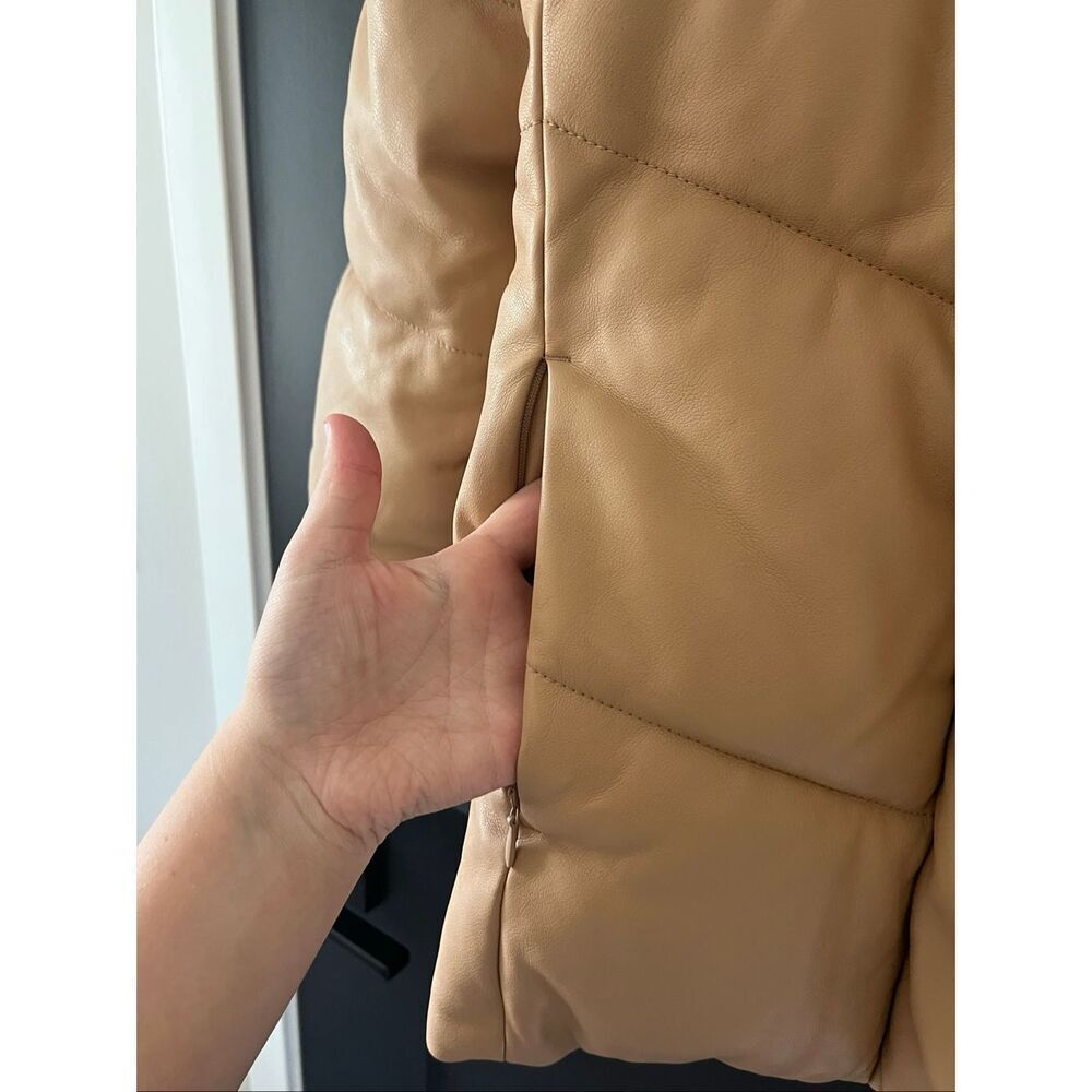 Abercrombie & Fitch Vegan Leather Puffer Coat Size S - Picture 8 of 10